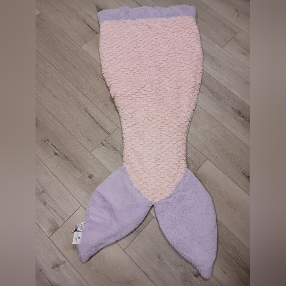 Pink and Purple Mermaid Tail Blanket for Kids